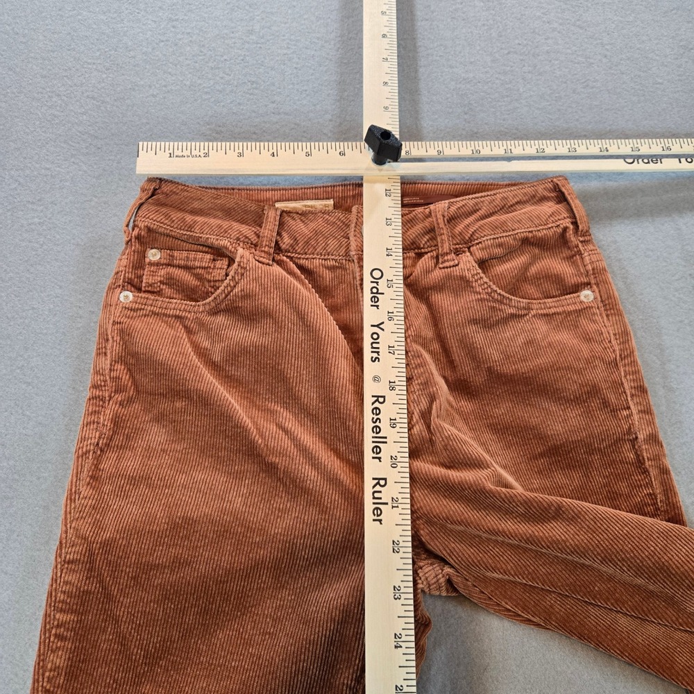 Pilcro Corduroy Pants Womens 26 Rust Brown The Icon Flare Wide Leg Mid Rise - Picture 7 of 7